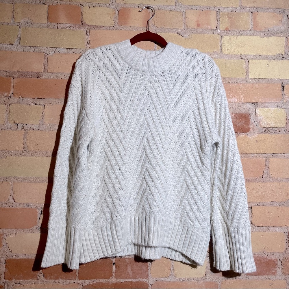 Mock neck textured sweater